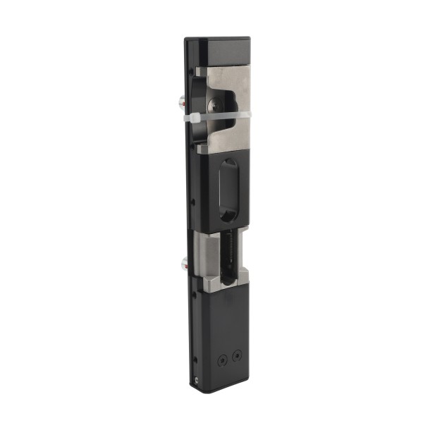 Surface mounted electric strike with security mushroom in RAL 9005 - (Emissa - Fail close)