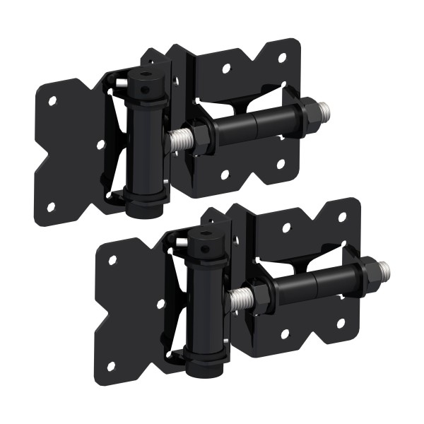 Nationwide Self-Closing Narrow to Narrow Adjustable Hinge Pair with Stainless Steel Screws (Black) - NW171SCP-SSB 