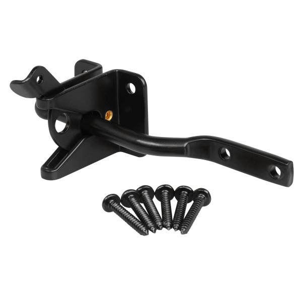 Nationwide One-Side Pad Lockable Stainless Steel Gravity Latch with Stainless Steel Screws (Black) - NW38204SSB 