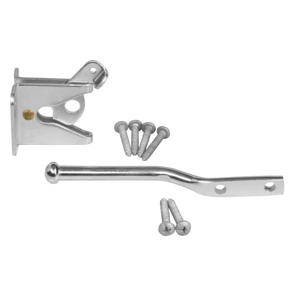 Nationwide One-Side Pad-Lockable Stainless Steel Gravity Latch with Stainless Steel Screws (Milled Silver) - NW38204SSM 