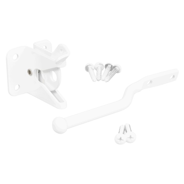 Nationwide One-Side Pad-Lockable Stainless Steel Gravity Latch with Stainless Steel Screws (White) - NW38204SSW 