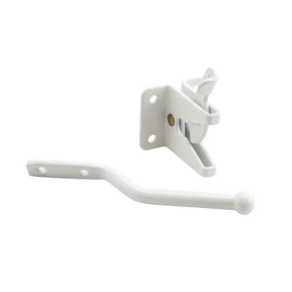 Nationwide One-Side Pad-Lockable Stainless Steel Gravity Latch with Stainless Steel Screws (White) - NW38204SSW 