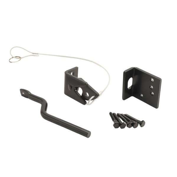Nationwide Heavy-Duty Gravity Latch w/ Floating Bar & Stainless Pull Cable - Black - NW38340-CABLE