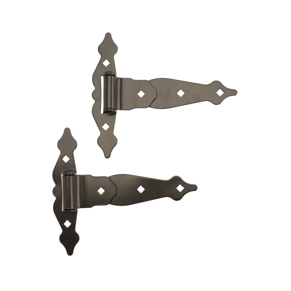 Nationwide 8" Ornamental T-Hinge w/ Fixed Pin - Black - NW38937FQ
