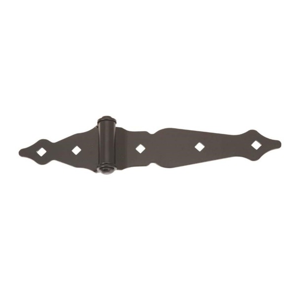 Nationwide 8" Unassembled Ornamental Half-Strap Hinge - Black - NW38938A