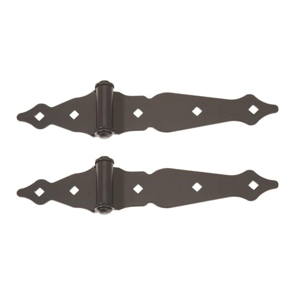 Nationwide Ornamental 8" Half Strap Hinge w/ Fixed Pin - Black - NW38938FQ
