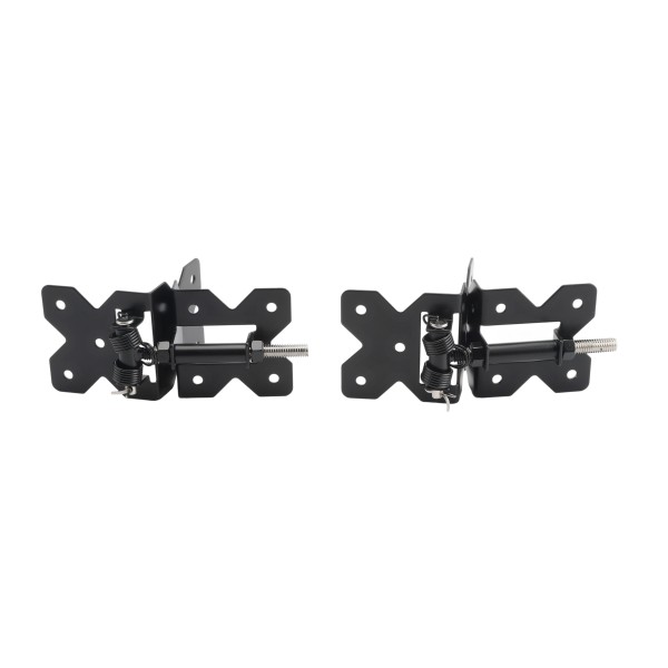 Nationwide Horizontally Adjustable Stainless Steel Self-Closing Standard to Narrow Gate Hinge Pair with Stainless Steel Screws (Black) - NW38953SCR-BCP