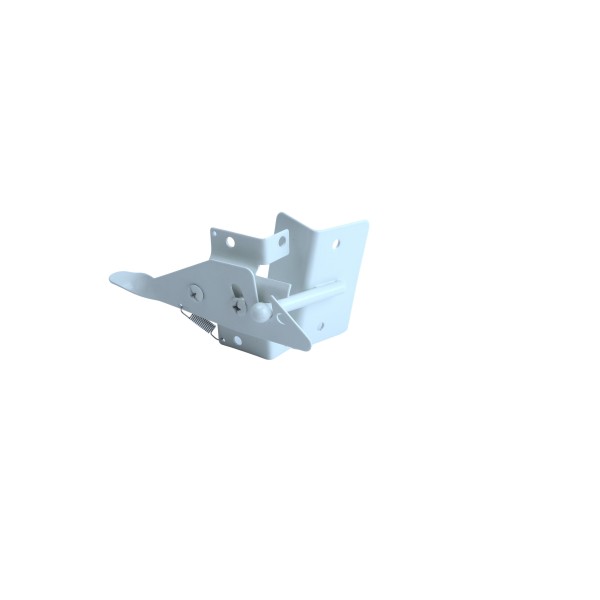Nationwide Two-Side Activated Narrow Strike Flange Latch with Long Thumb Latch & Return Spring (White) - NW6068AL-SSW