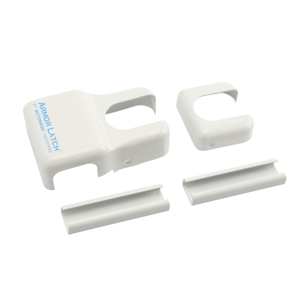 Nationwide ArmourLatch Metal Cover Plate for ArmorLatch Magnetic Lever Handle Latch (White)