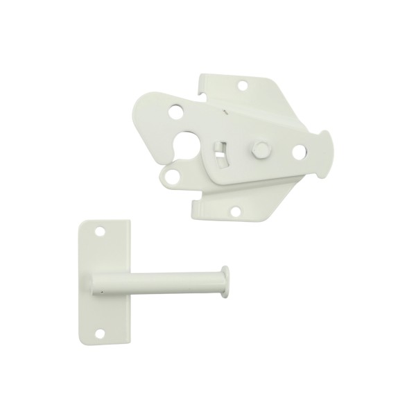Nationwide Hidden Spring Latch Stainless Steel w/ Self Drilling Screws - White - NW6283-SSWD