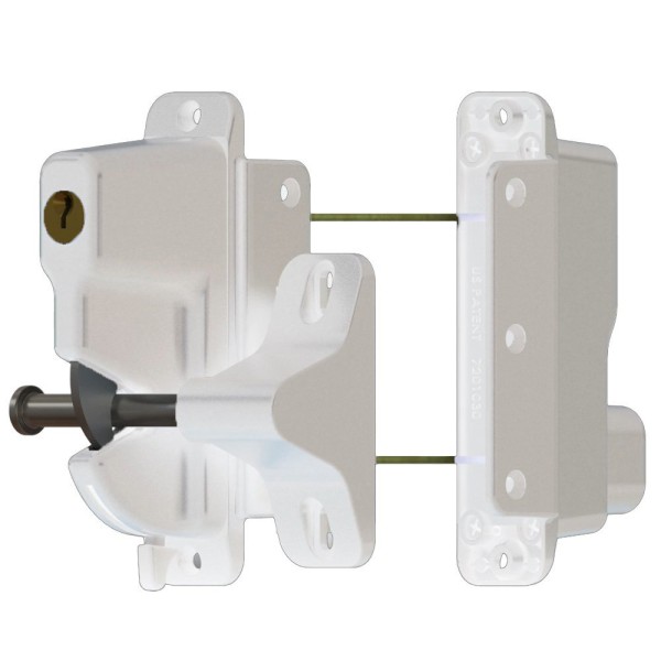 Nationwide Keystone 2" - 5" Double Sided Zinc Diecast Metal Key Lockable Latch (White) - KLADV-M2-4D-WH