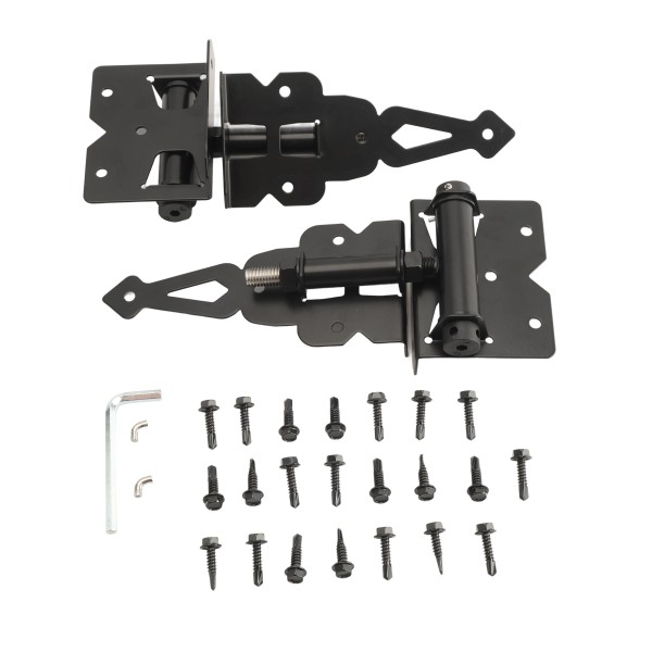 Nationwide Heavy Duty Stainless Steel Self-Closing T-Hinge with Stainless Steel Self-Drilling Screws (Black) - NWSS-HDT-SC-BKD