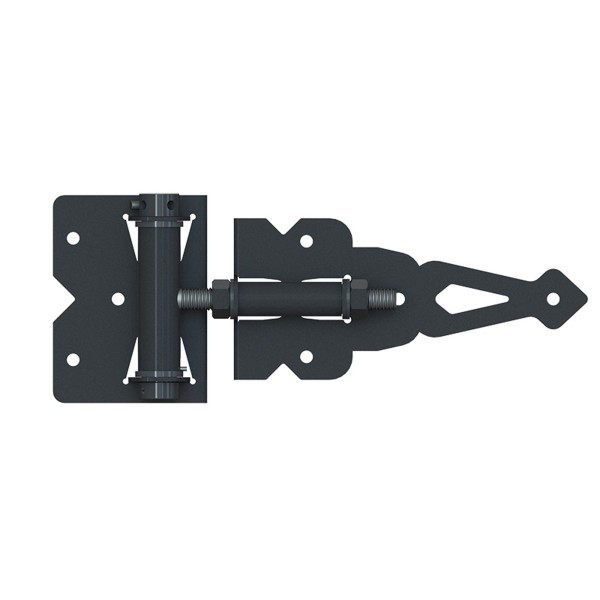 Nationwide Heavy Duty Stainless Steel Adjustable Self-Closing T-Hinge w/ Stainless Steel Screws - Black - NWSS-HDT-SC-BK
