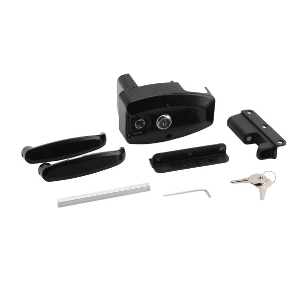 Nationwide OrnaMag Reversible, Adjustbale, Lockable Keyed-Alike Magnetic Gate Latch for Metal Single and Double Gates with Self-Drilling Screw (Black) (Default)