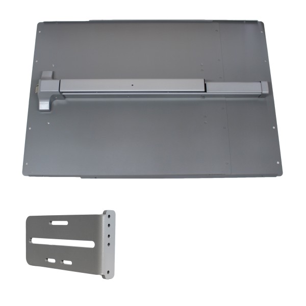 Lockey PS41SLM Panic Shield Value Kit (Silver) - Shield, SS Panic Bar, Strike Bracket