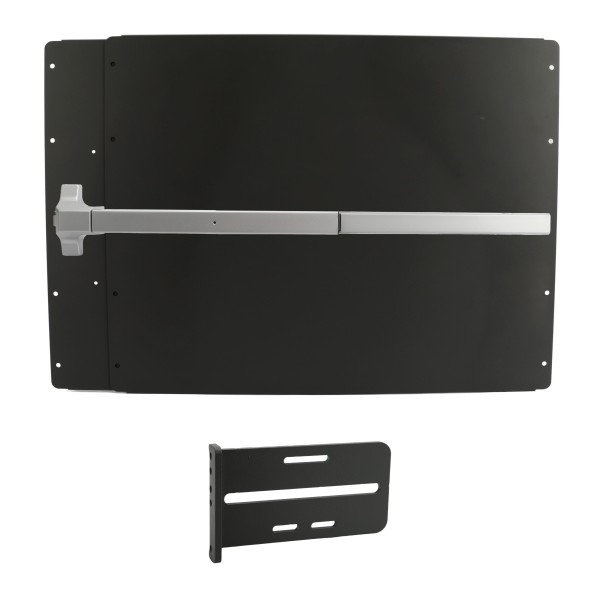 Lockey PS41BL Panic Shield Value Kit (Black) - Shield, Panic Bar, Strike Bracket (Panic Exit Hardware)