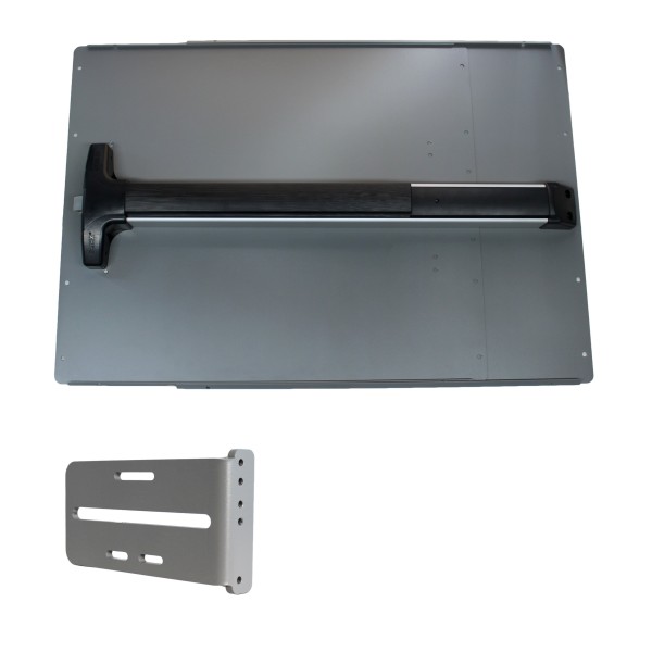Lockey PS42BL7 Panic Shield Value Kit (Black) - Shield, Black Panic Bar, Strike Bracket