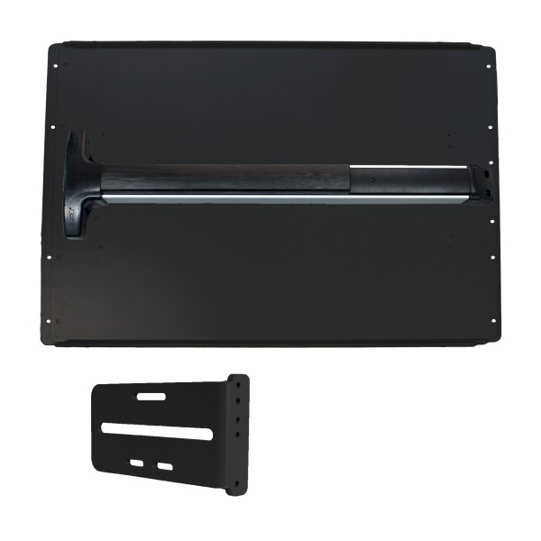 Lockey PS42B7 Panic Shield Value Kit (Black) - Shield, Black Panic Bar, Strike Bracket