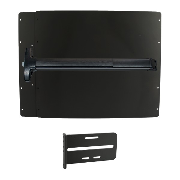 Lockey PS42B7 Panic Shield Value Kit (Black) - Shield, Black Panic Bar, Strike Bracket