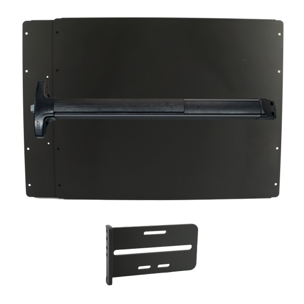 Lockey PS42BL7 Panic Shield Value Kit (Black) - Shield, Black Panic Bar, Strike Bracket