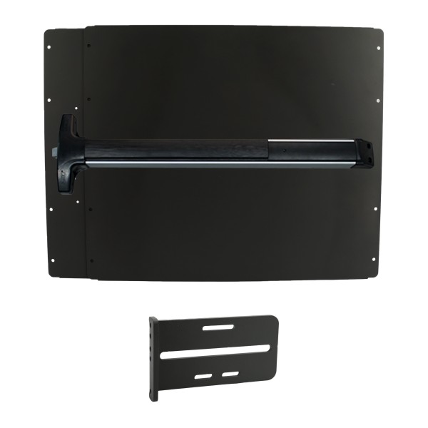 Lockey PS42BW Panic Shield Value Kit (Black) - Shield, Panic Bar, Strike Bracket