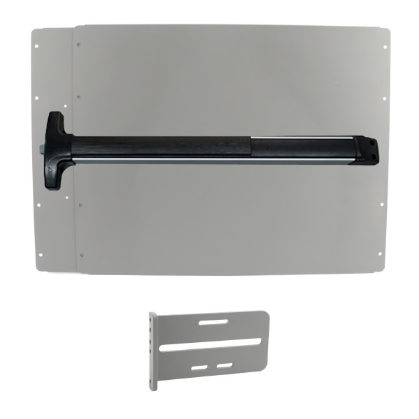 Lockey PS42SL Panic Shield Value Kit (Silver) - Shield, Panic Bar, Strike Bracket