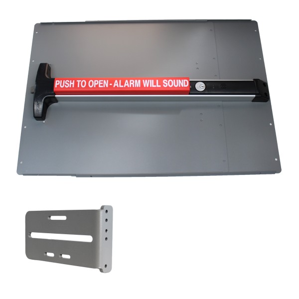 Lockey PS43SLW Panic Shield Value Kit (Silver) - Shield, Panic Bar, Strike Bracket