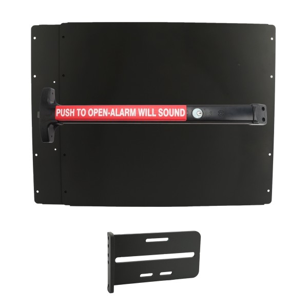 Lockey PS43BW7 Panic Shield Value Kit (Black) - Shield, Black Panic Bar, Strike Bracket