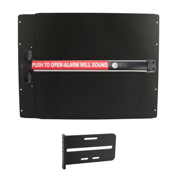 Lockey PS43B Panic Shield Value Kit (Black) - Shield, Panic Bar, Strike Bracket