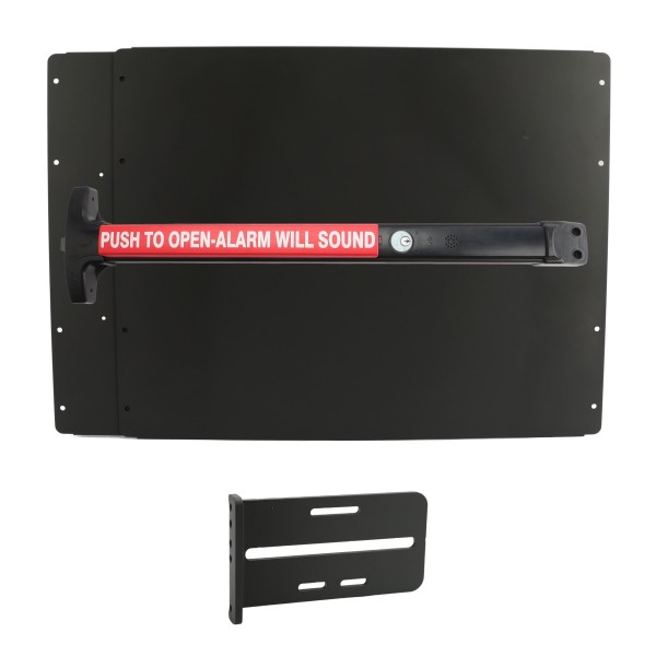 Lockey PS43BLW7 Panic Shield Value Kit (Black) - Shield, Black Panic Bar, Strike Bracket