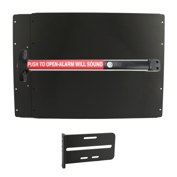 Lockey PS43B Panic Shield Value Kit (Black) - Shield, Panic Bar, Strike Bracket