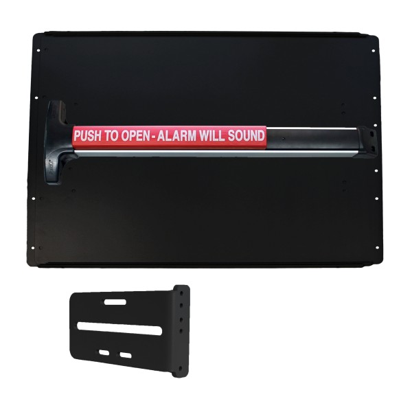 Lockey PS43BLW7 Panic Shield Value Kit (Black) - Shield, Black Panic Bar, Strike Bracket