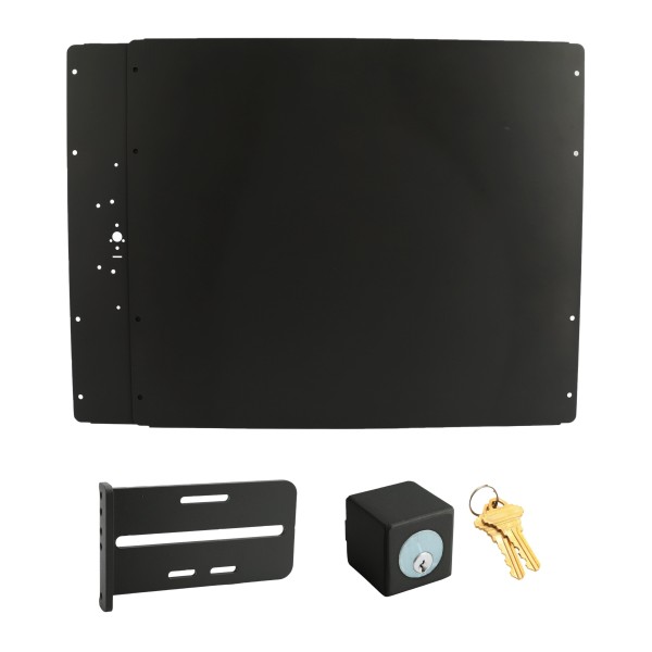 Lockey PS50B Panic Shield Safety Kit (Black) - Shield, Strike Bracket, Key Cylinder Box, Key Cylinder