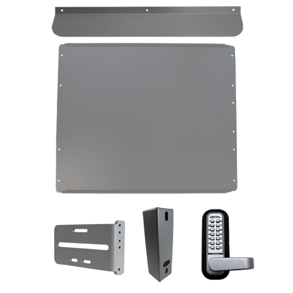 Lockey PS60B Panic Shield Security Kit (Black) - Shield, Strike Bracket, Gate Box, Panic Trim, Max Guard
