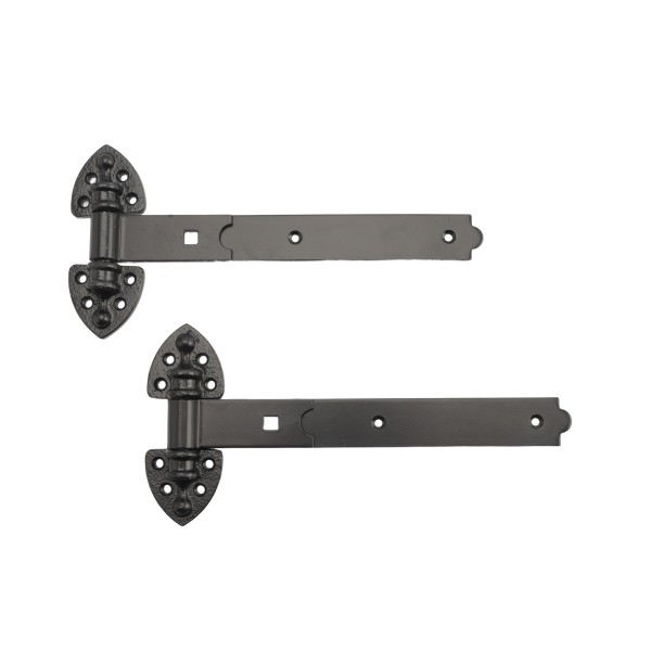 Nationwide 12" Pair of Rustic Powder Coated Strap Hinges - Black - RUSH112-BK