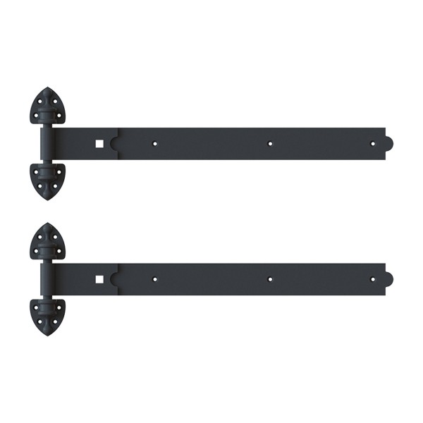 Nationwide 24" Pair of Rustic Powder Coated Strap Hinges - Black - RUSH224-BK