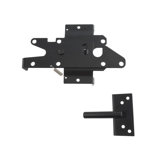 Nationwide 2" Black Aluminum Gate Latch with Extended Lock - SV38308NUA-BK