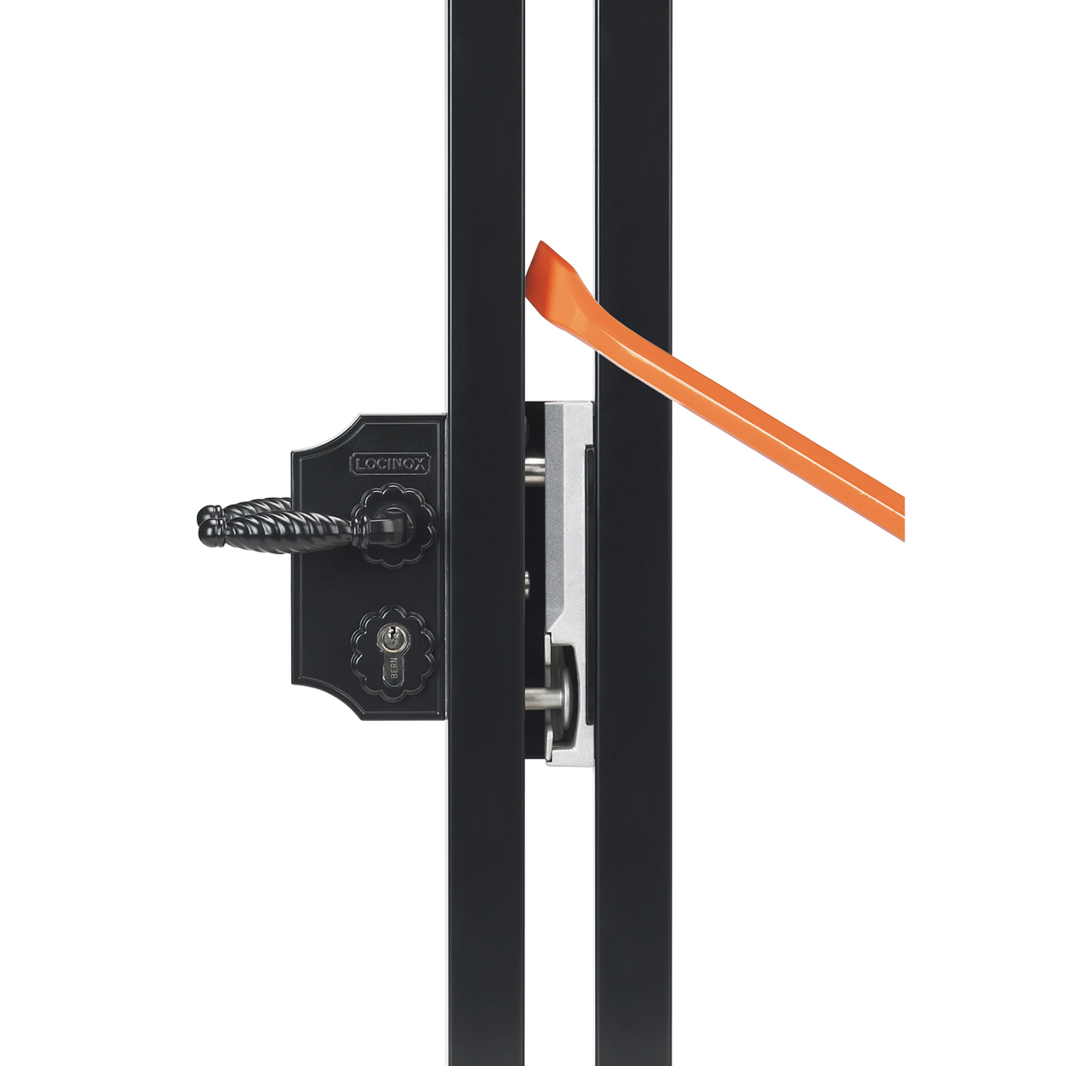 Locinox Surface-Mounted Gate Lock with Aluminum Handle Set for Flat 3/8 ...