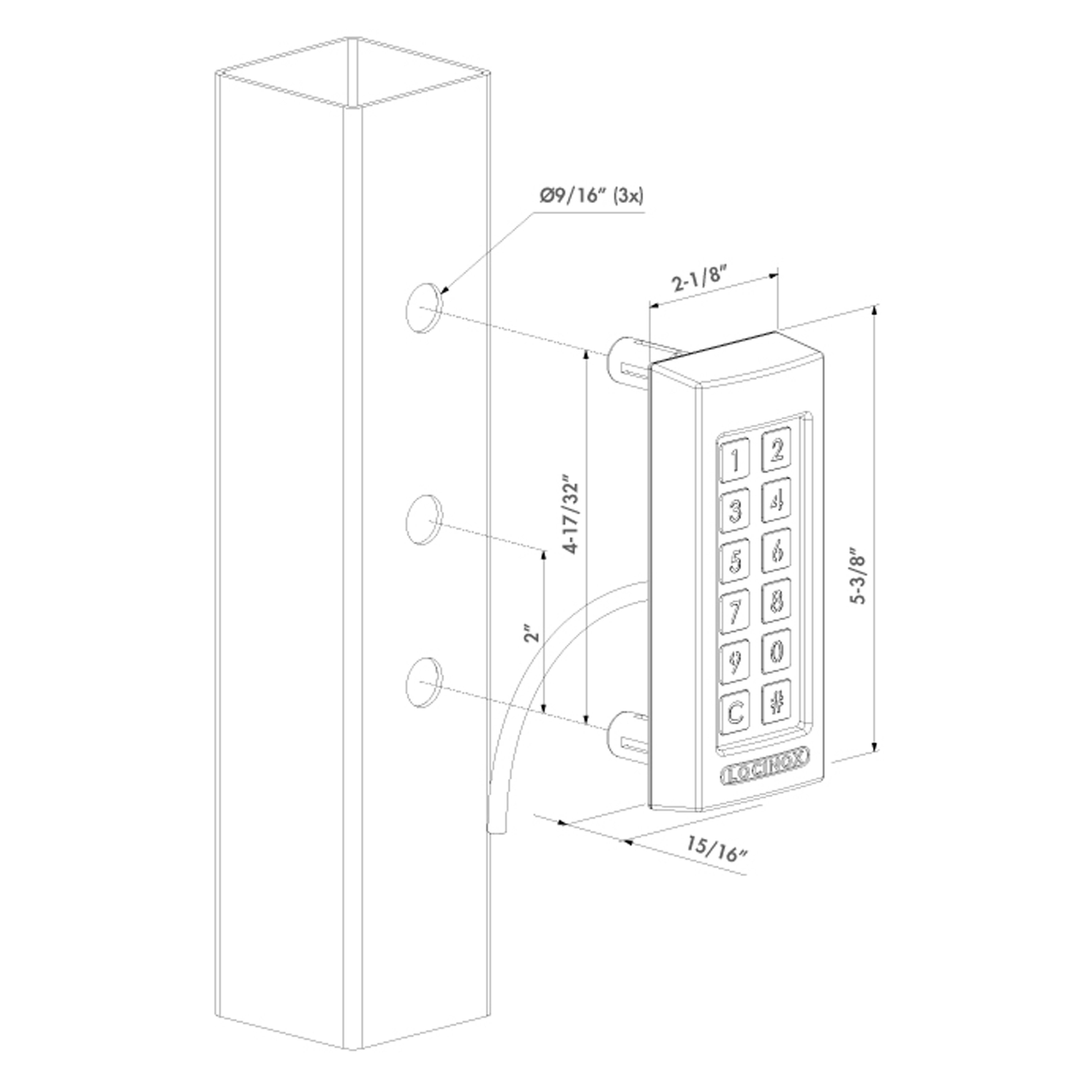 Stone Column Keypad Locinox SlimStone Keypad with 2 Integrated Relays (Weather Resistant ...