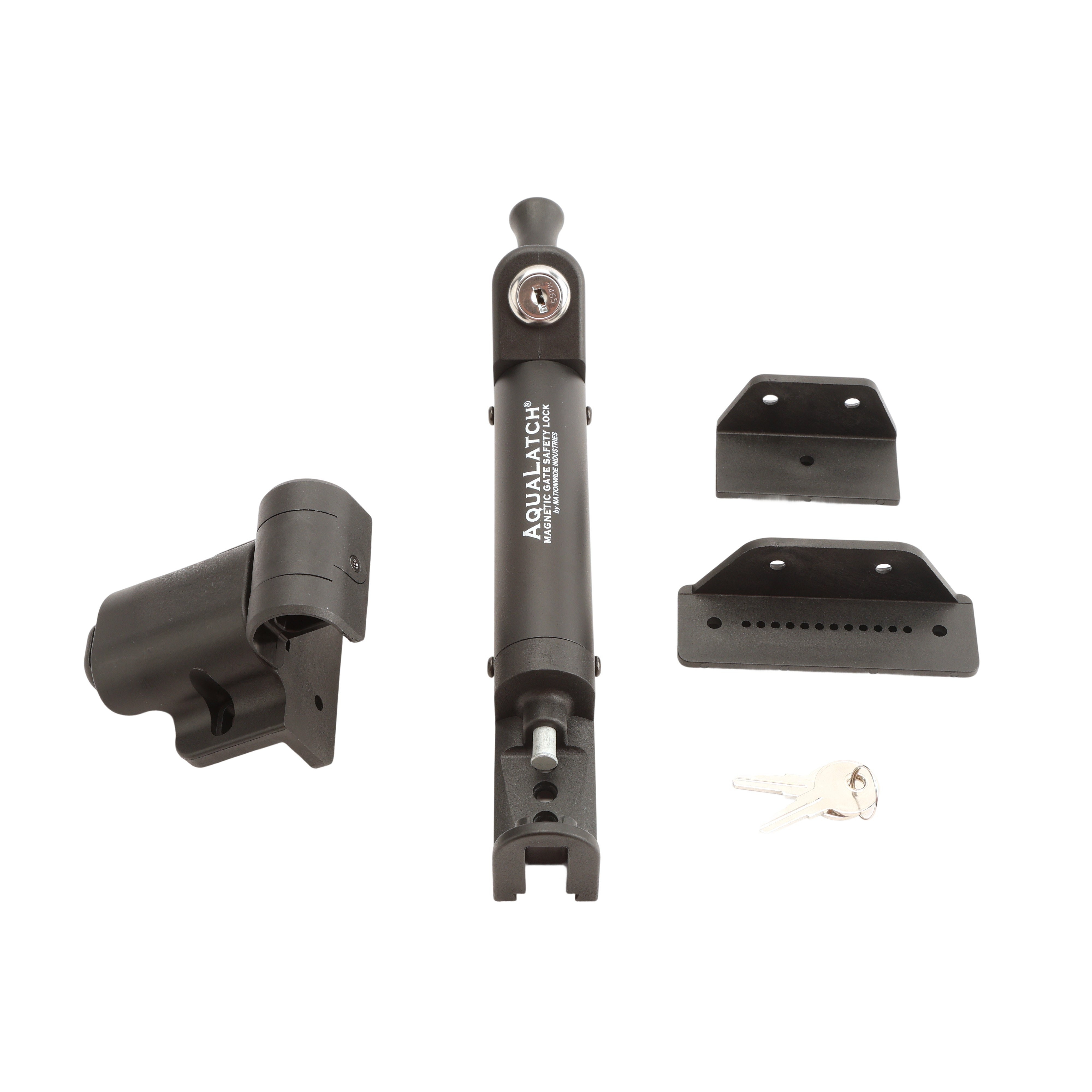 AquaLatch 20 Inch Tall Black Magnetic Pool Child Safety Gate Latch | (Pack of Three   AQUA 20 BK KA