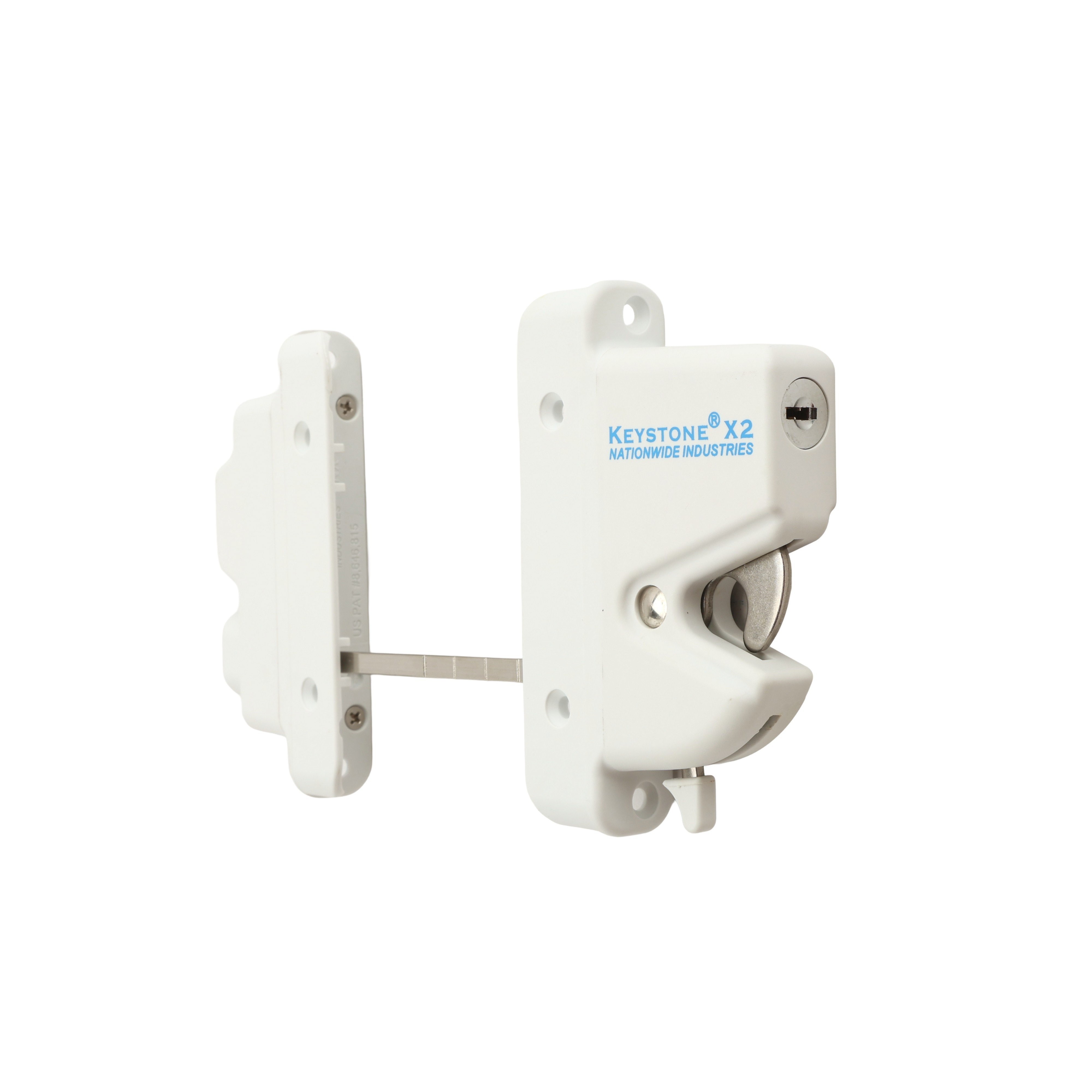 External Latch Nationwide Keystone X External Mount Two-Sided Spindle Latch (White ...