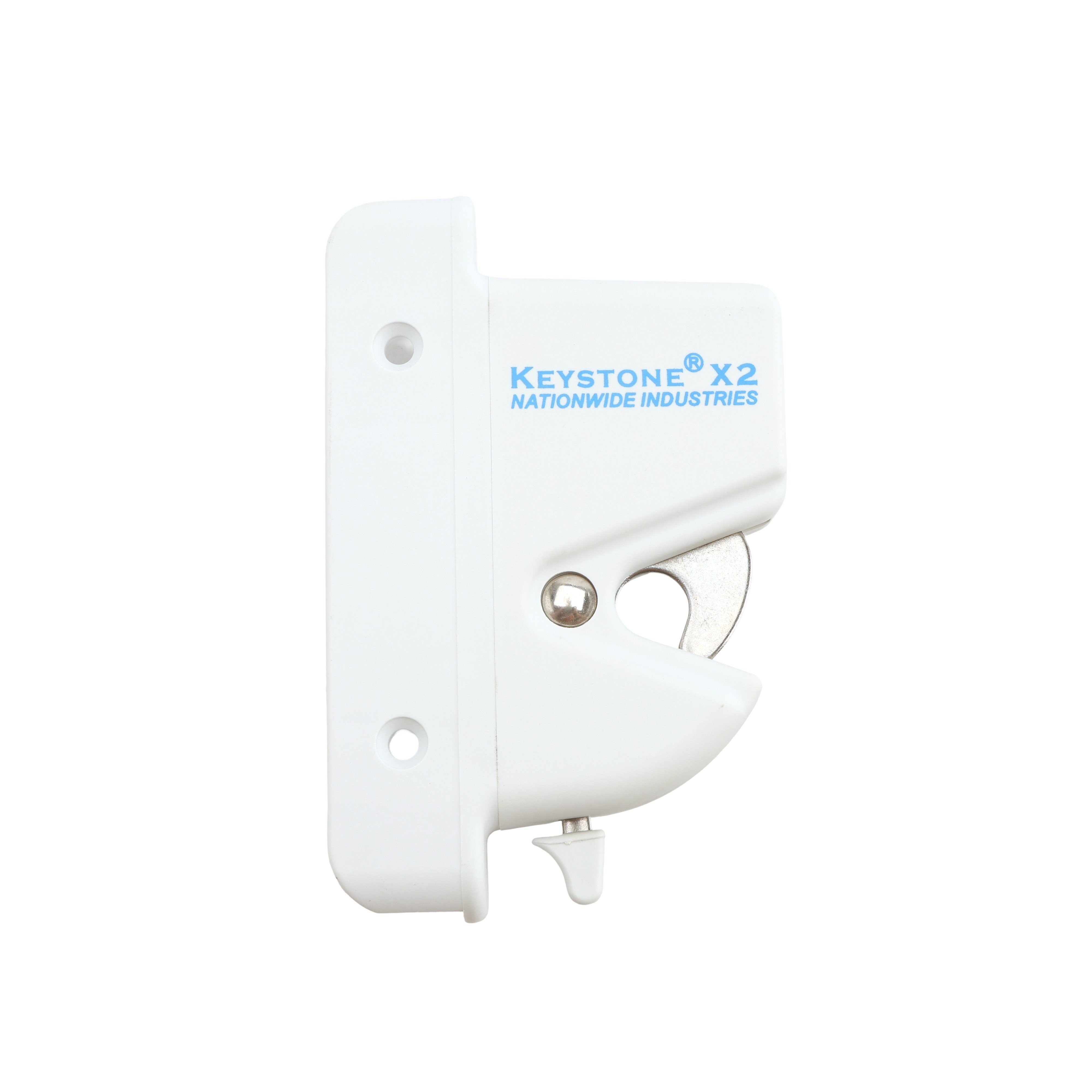 Keystone Latch Nationwide Keystone X External Mount Two-Sided Spindle Latch (White ...