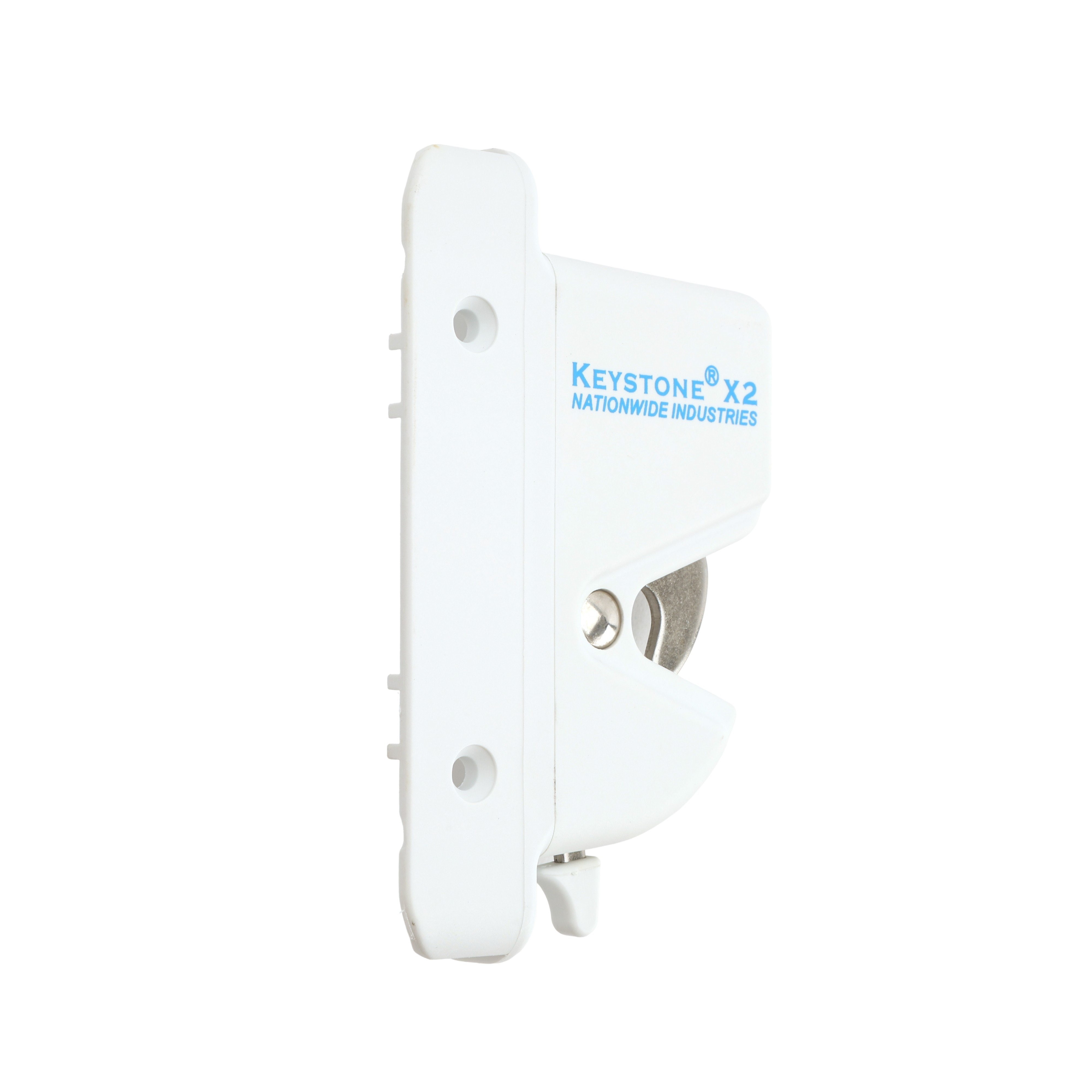 Keystone Latch Nationwide Keystone X External Mount Two-Sided Spindle Latch (White ...
