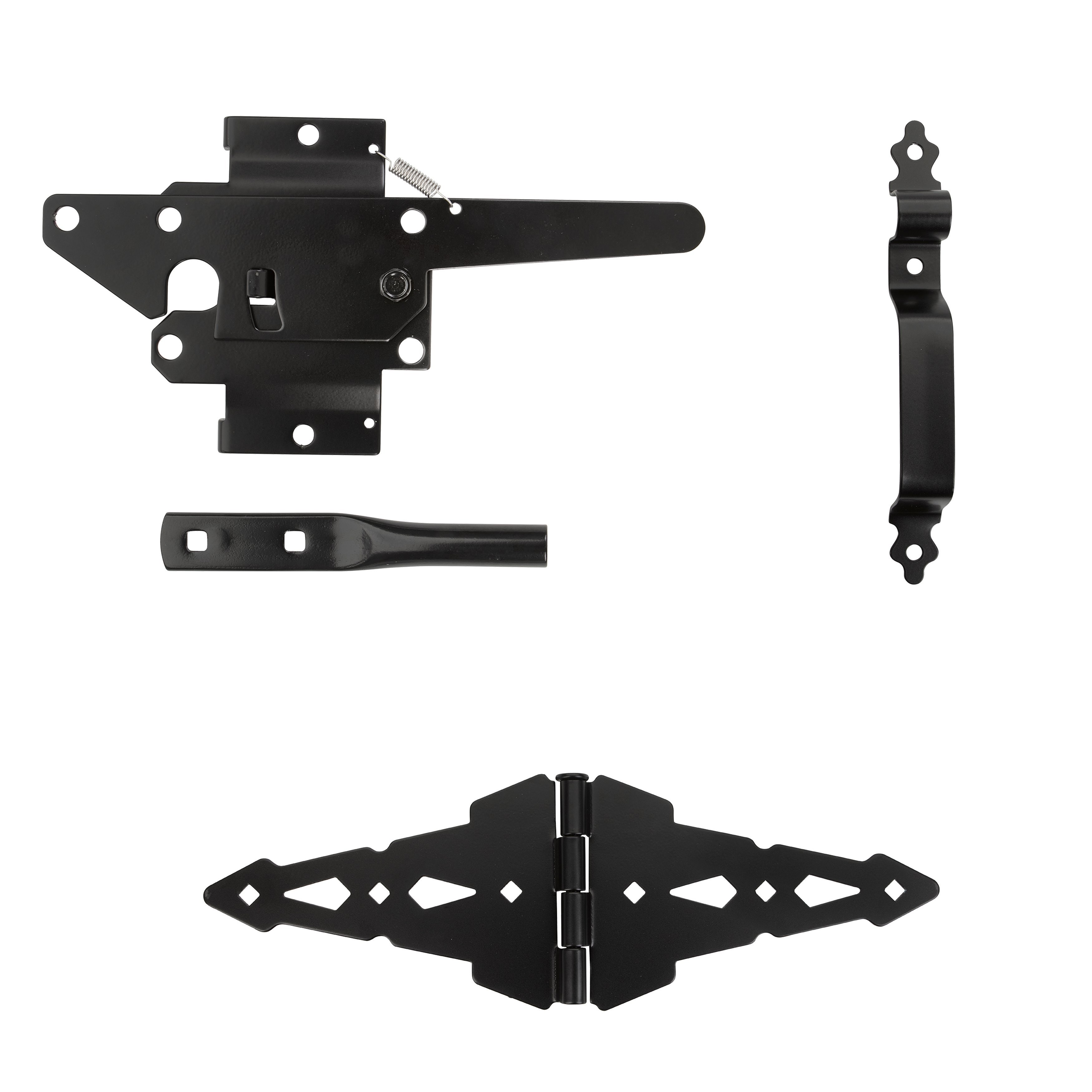 Nationwide Western Walk Gate Kit with 3 Hinges (Black) - WI-WWGK-3H