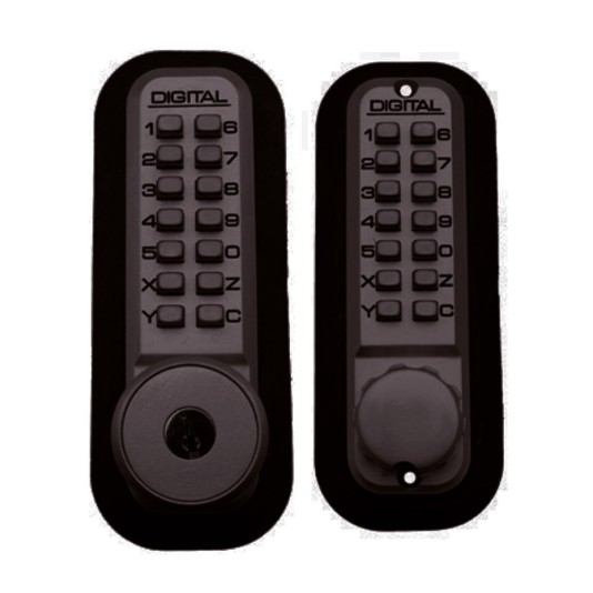 Lockey 2210KO Keyless Surface Mount Double Combination Deadbolt Lock with Keyed different Key Override - Oil Rubbed Bronze