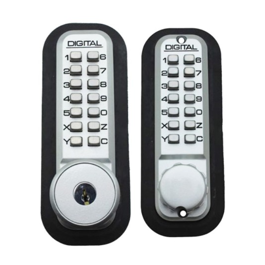 Lockey 2210KO Keyless Surface Mount Double Combination Deadbolt Lock with Keyed different Key Override - White