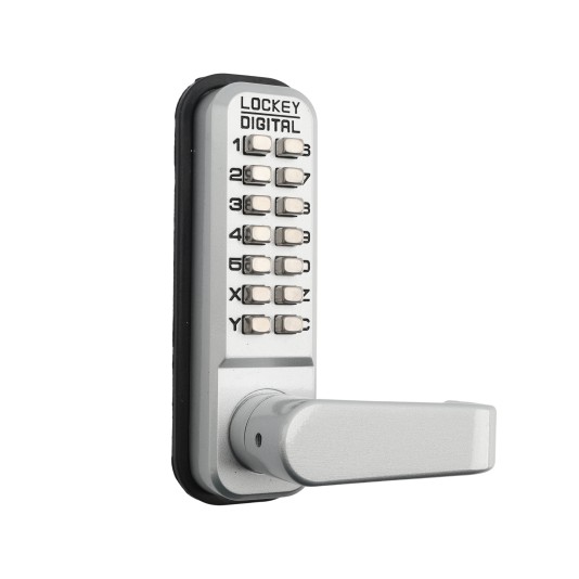 Lockey 285P Series Mechanical Keyless Lever Lock With Passage Function (Compatible With PB1100, PB2500, V40 Series Panic Bars) (Satin Nickel) - 285P-SN