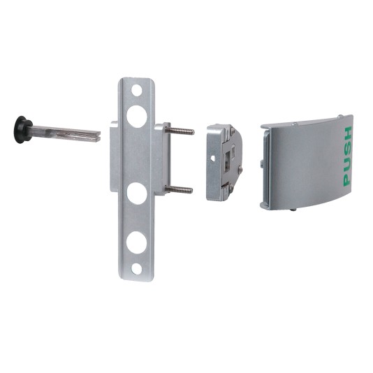 Push-set in aluminum with 2-1/2" blind follower