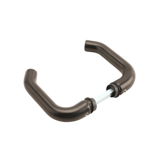 Black anodized aluminium handle pair for insert locks