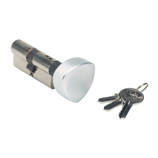 Symmetric 1-1/4" - 1-1/4" knob cylinder, keyed to differ